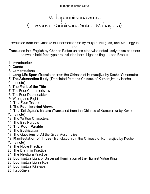 (image for) The Mahaparinirvana Sutra (PDF)